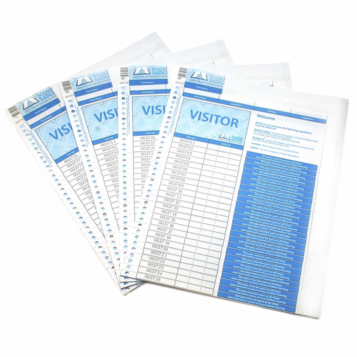book and badge paper visitor passes refill kit