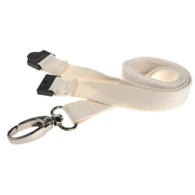 plain lanyard made from eco friendly bamboo with plastic hook and plastic breakaway