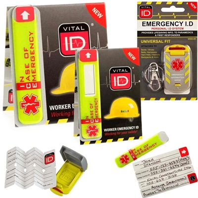 collection of vital id in case of emergency safety tags